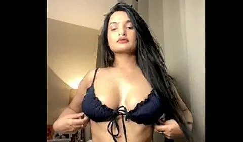 Telugu aunty sex Aditi Mistry shows off her large breasts in a skimpy black bikini.