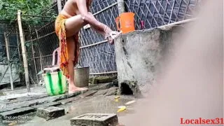 Telugu sex Bhabhi Fucked Dog-Style Pussy Outside