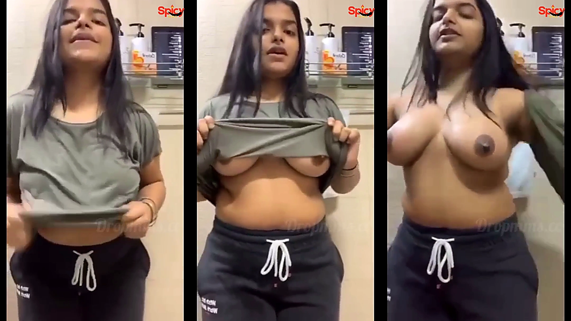 A Tamil woman from the middle class shows off her milk-sweet breasts.