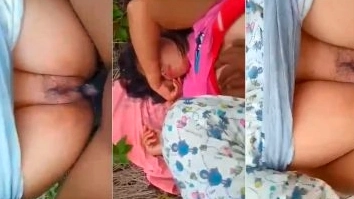 Tamil Porn A man fucks his girlfriend outside of bushes