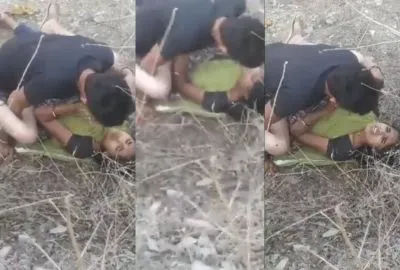 Telugu couple An attractive female enjoys having sex outside.